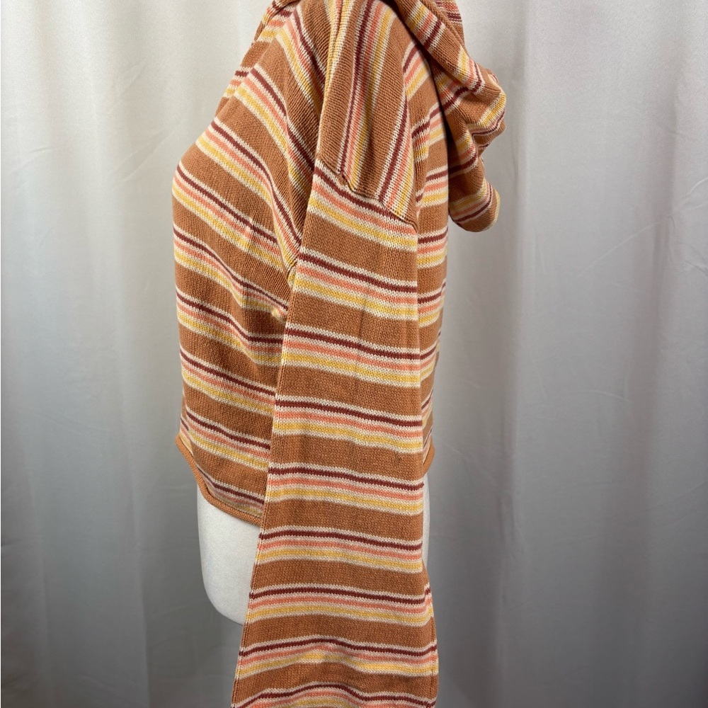 ROXY Striped Cropped Side Swipe Poncho Cropped Hoodie-- NWT-L - Picture 6 of 13